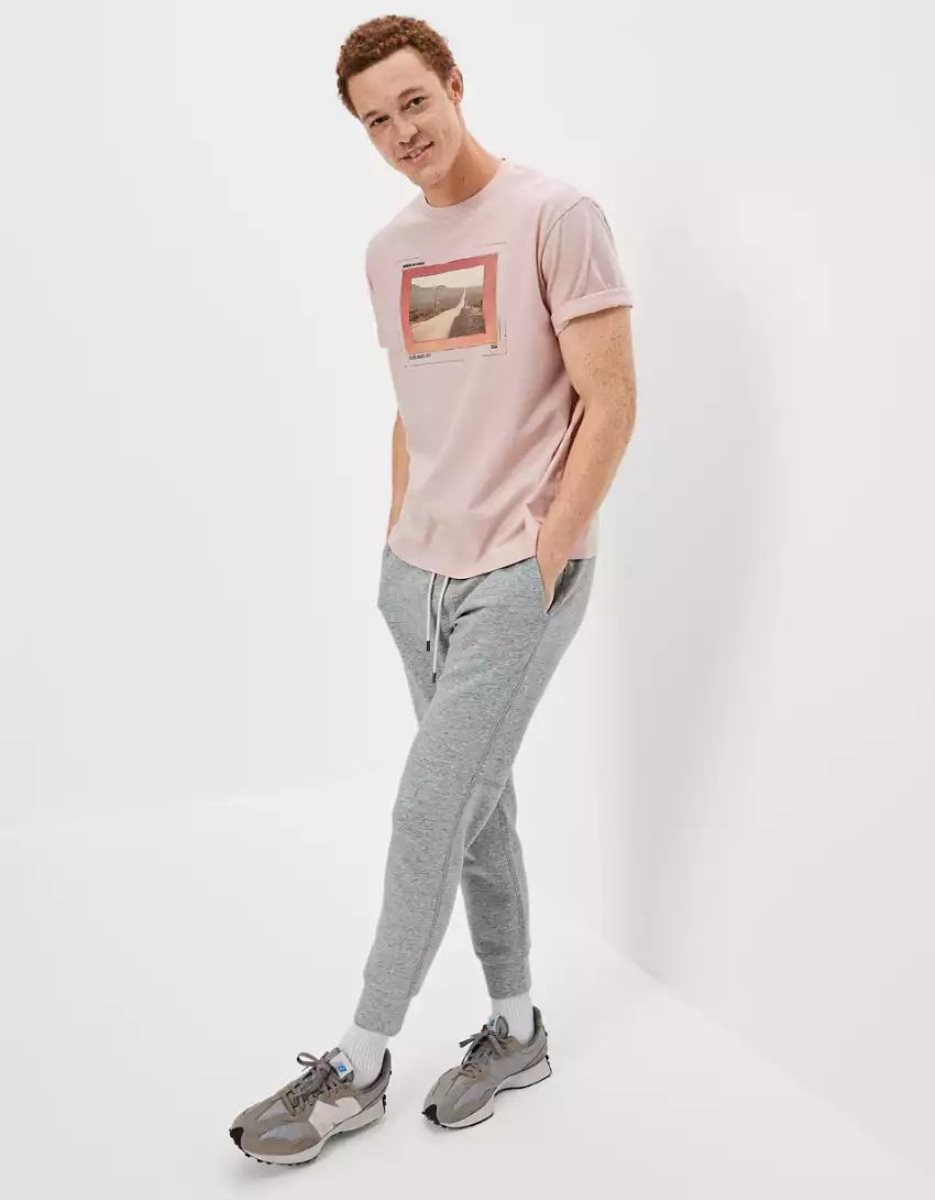 T Shirt Graphique American Eagle AE Super Soft Photoreal Rose Homme | HSU-43642805